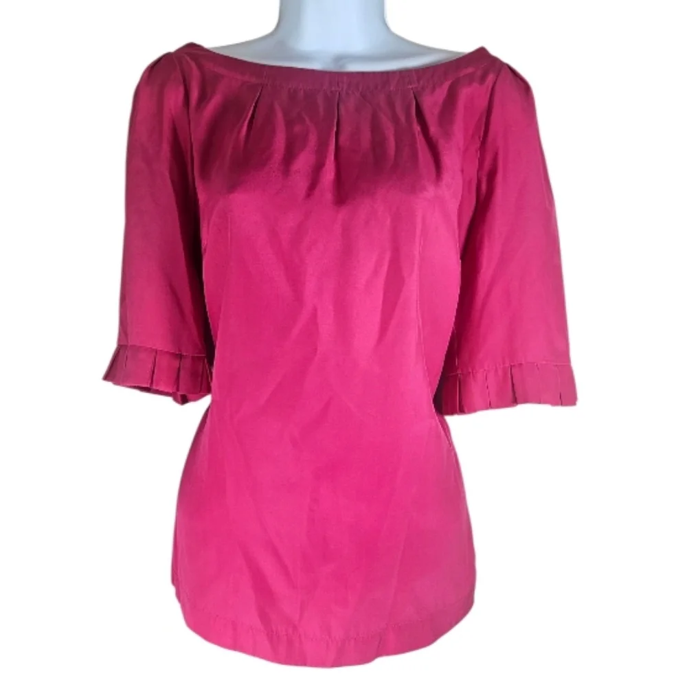 NWOT Banana Republic pink silk blouse top Womens Medium